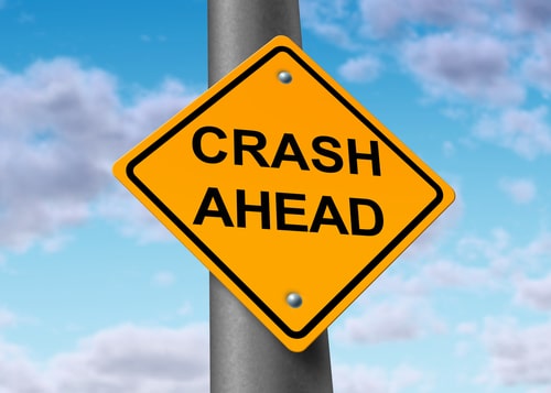 Crash Ahead Sign Borad