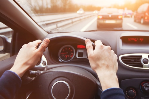 Driver driving car